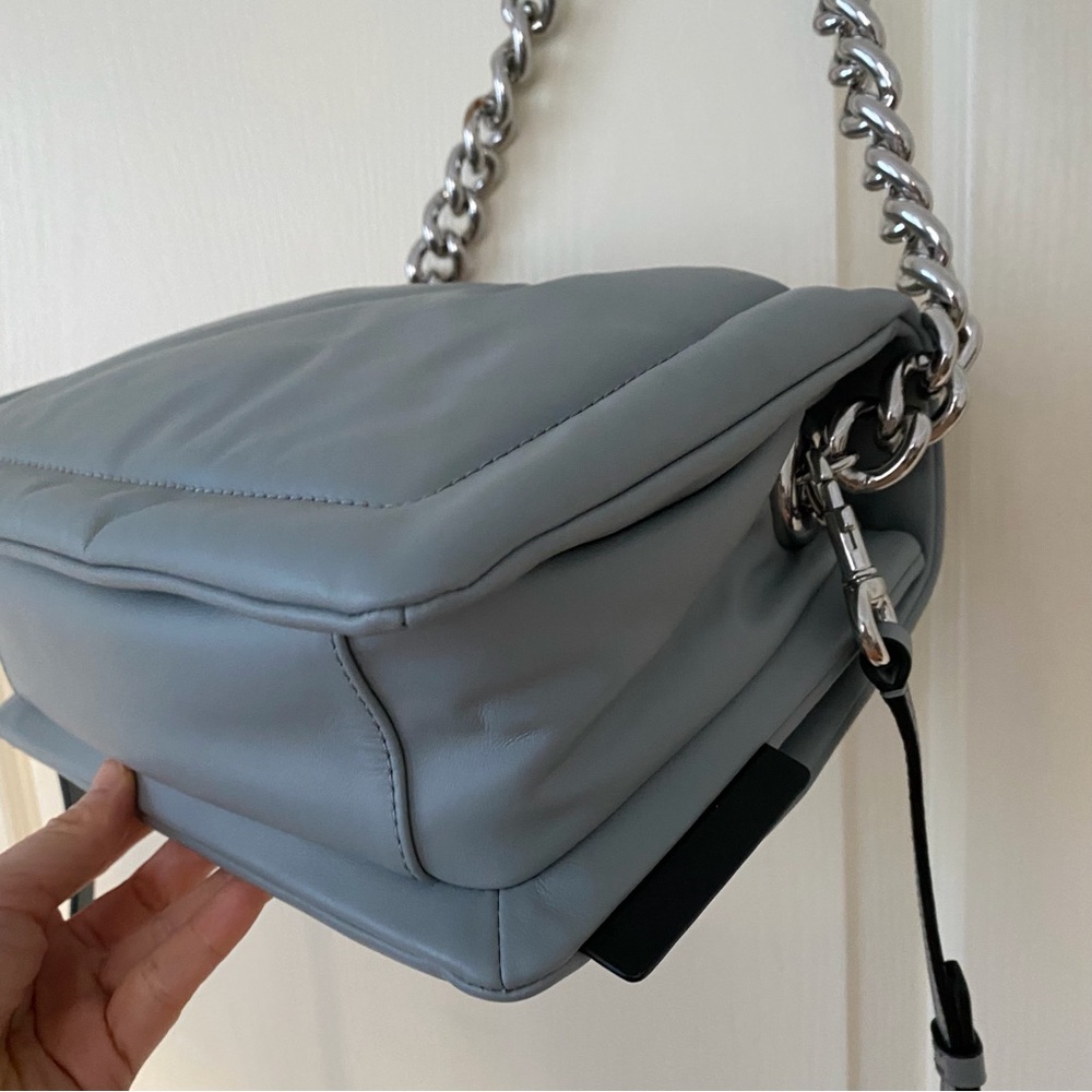 Marc Jacobs Blue Gray Quilted Crossbody Bag with Chain - Picture 9 of 11